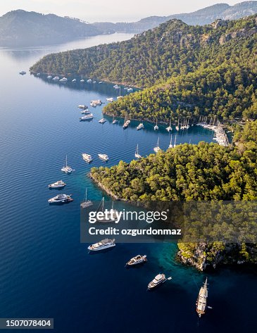 Aerial view of Sarsala Bay in Dalaman - Gocek, Turkiye