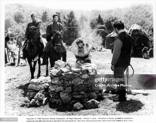 Stephen Boyd in a scene from the film 'Genghis Khan', 1965.