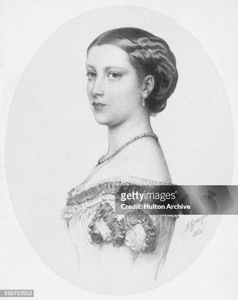 Princess Helena Augusta Victoria, later Princess Christian of Schleswig-Holstein , 1864. She was the fifth child of Queen Victoria. Engraving by R....