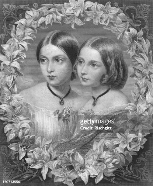 Princess Helena Augusta Victoria, later Princess Christian of Schleswig-Holstein , with her sister Princess Louise, Duchess of Argyll , circa 1855....