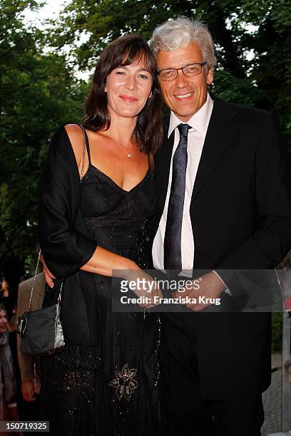 Sandra Maahn and Christoph Goetz attend the Nacht Der Medien on August 24, 2012 in Hamburg, Germany.