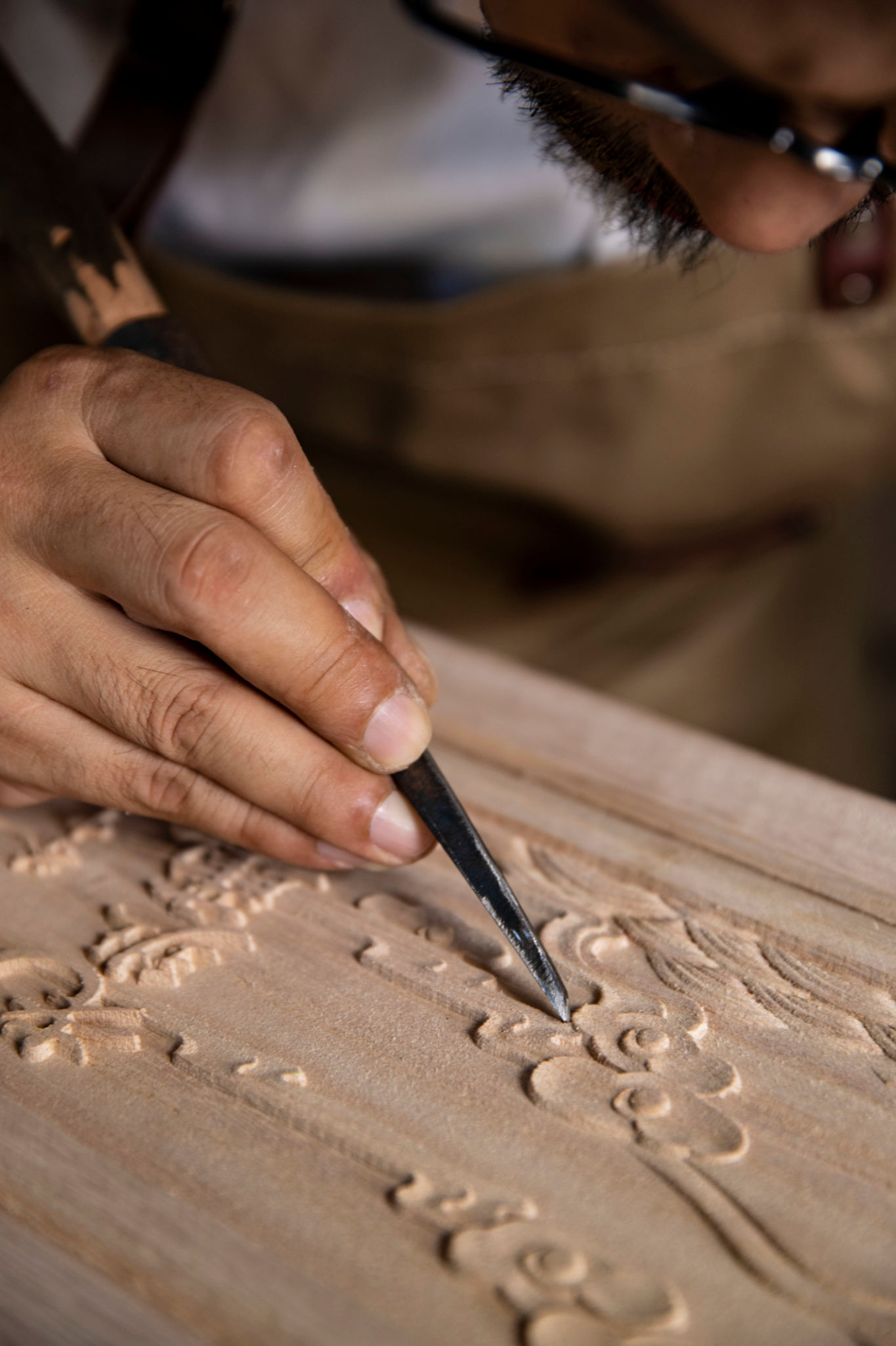 hand carved wood