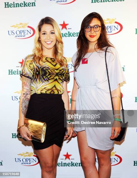 Bravo TV Personalities Liz Margulies and Claudia Martinez Reardon attend the Heineken 2012 US Open Player Party at the Gansevoort Park Hotel on...