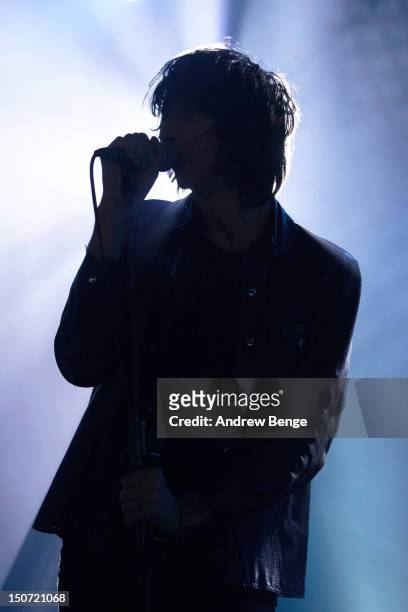 Faris Badwan of The Horrors performs on stage during Leeds Festival at Bramham Park on August 24, 2012 in Leeds, United Kingdom.