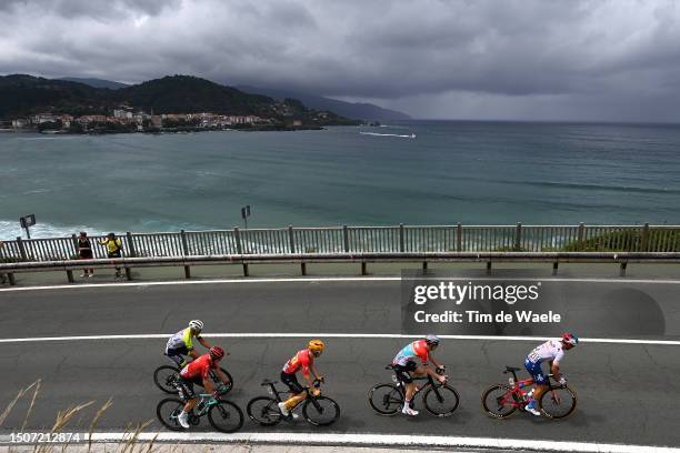 General view of Pascal Eenkhoorn of The Netherlands and Team Lotto Dstny, Simon Guglielmi of France and Team Arkéa-Samsic, Lilian Calmejane of France...