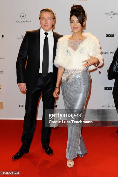 Verona Pooth and Franjo Pooth attend the Red Carpet for the Bambi Award 2011 ceremony at the Rhein-Main-Hallen on November 10, 2011 in Wiesbaden,...