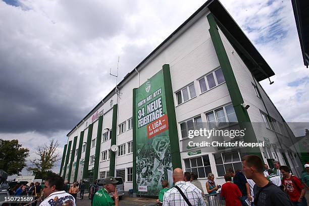 General view of the Trolli Arena prior to the Bundesliga match between Greuther Fuerth and FC Bayern Muenchen at Trolli Arena on August 25, 2012 in...