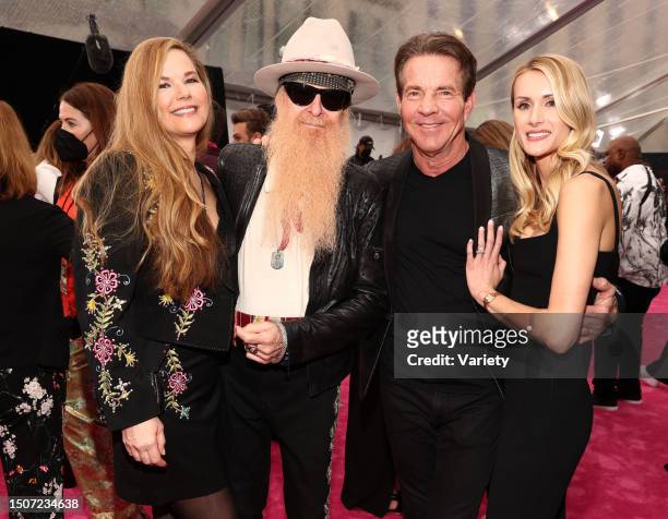 Billy Gibbons, Gilligan Stillwater, Dennis Quaid and Laura Savoie at the 2022 CMT Music Awards held at Nashville Municipal Auditorium on April 11th,...