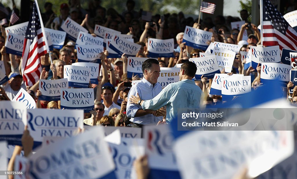 Mitt Romney And Paul Ryan Campaign In Ohio