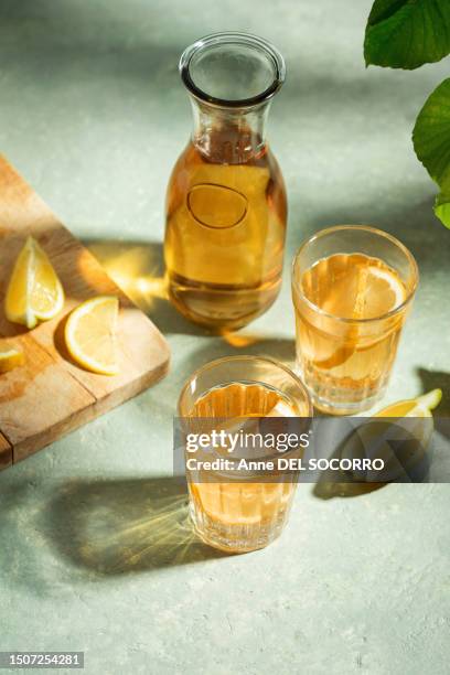 fresh drink ice tea with lemon - ice tea stock pictures, royalty-free photos & images