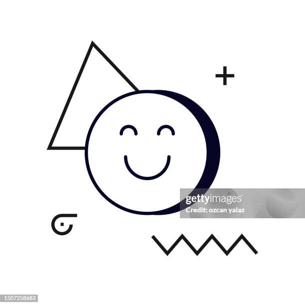 happy face icon. smiley face symbols.flat style. the design is simple and can be used and edited in many areas. - smiley face emoticon stock illustrations