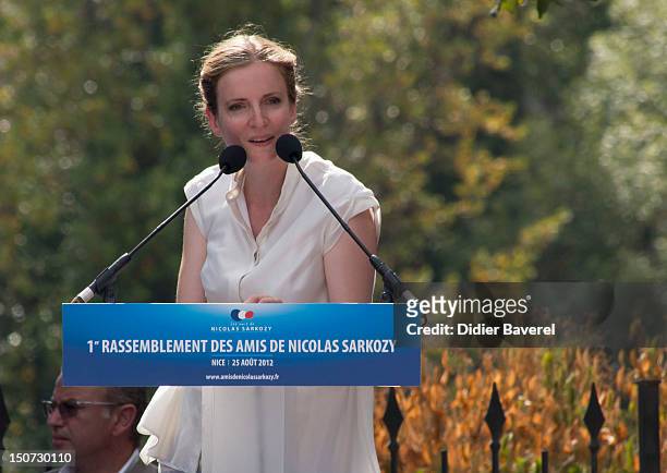 Former minister Nathalie Kosciusko Morizet gives a speech during the second day of the National association of the friends of Nicolas Sarkozy on...