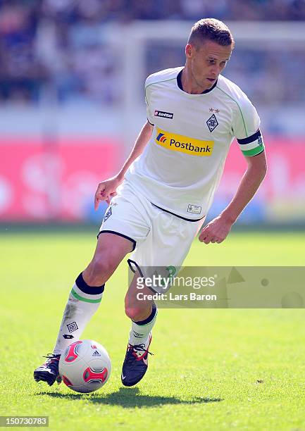 Filip Daems of Moenchengladbach runs with the ball during the Bundesliga match between VfL Borussia Moenchengladbach and TSG 1899 Hoffenheim at...