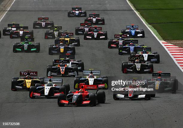 Jules Bianchi of France drives the Tech Racing Dallara Renault T12 ahead of the field during the Formula Renault 3.5 Championship race at the...