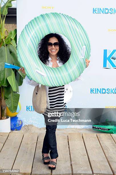 Anastasia Zampounidis attends the Beach BBQ for the German Premiere of 'Kindskoepfe' at O2 World on July 30, 2010 in Berlin, Germany.