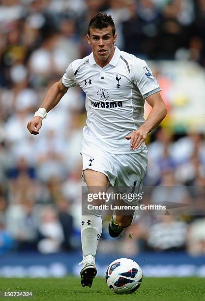 Gareth Bale of Tottenham Hotspur in action during the Barclays Premier League match between Tottenham Hotspur and West Bromwich Albion at White Hart...