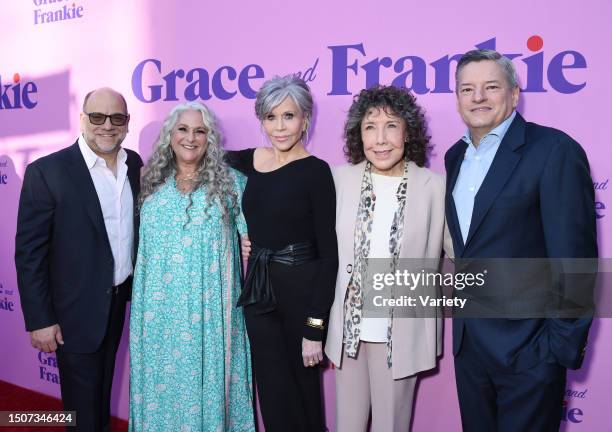 Howard J. Morris, Marta Kauffman, Jane Fonda, Lily Tomlin and Ted Sarandos at the 'Grace and Frankie' Los Angeles Special Event held at NeueHouse...