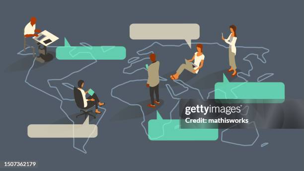 global business illustration - global village stock illustrations