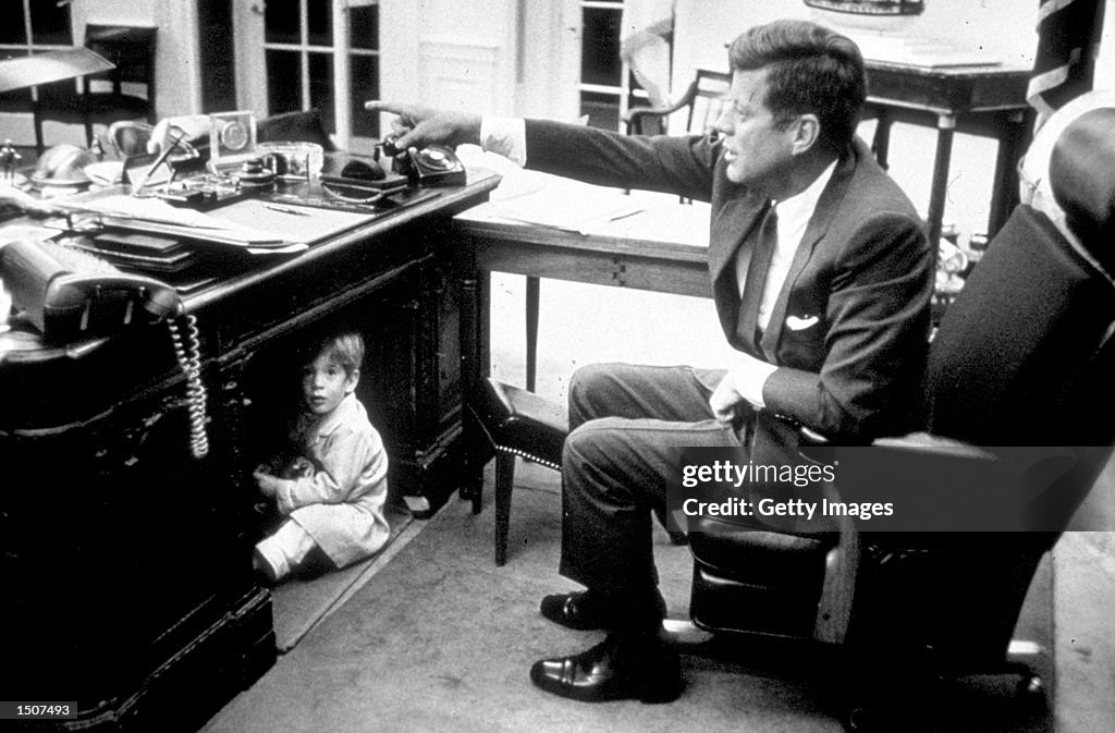John Kennedy Jr. playing in the Oval Office...