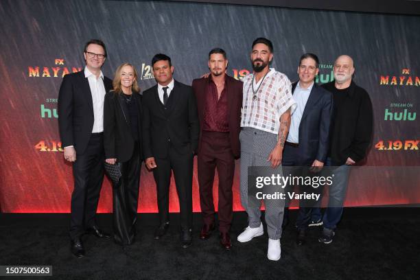 Peter Rice, Carrie Burke, Elgin James, JD Pardo, Clayton Cardenas, Eric Schrier and Chuck Saftler 'Mayans M.C.' season 4 premiere held at Goya...