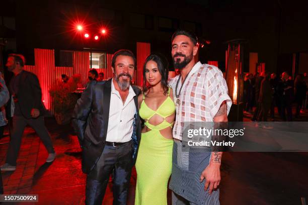 Michael Irby, Emily Tosta, Clayton Cardenas 'Mayans M.C.' season 4 premiere held at Goya Studios on April 18, 2022 in Los Angeles, California.