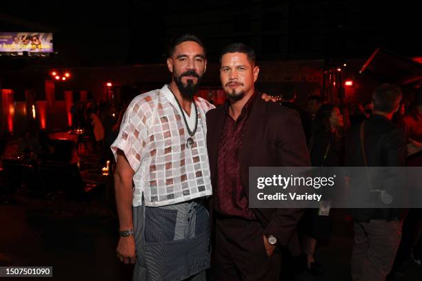 Clayton Cardenas and JD Pardo 'Mayans M.C.' season 4 premiere held at Goya Studios on April 18, 2022 in Los Angeles, California.