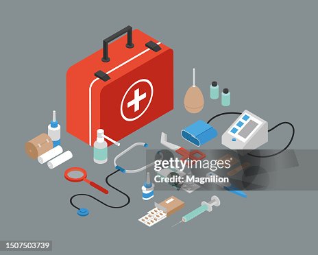 First Aid Kit Isometric Vector First Aid Kit Isometric Vector