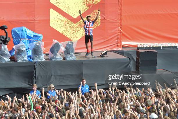 Left Brain from Odd Future performs on stage during Reading Festival 2012 at Richfield Avenue on August 25, 2012 in Reading, United Kingdom.