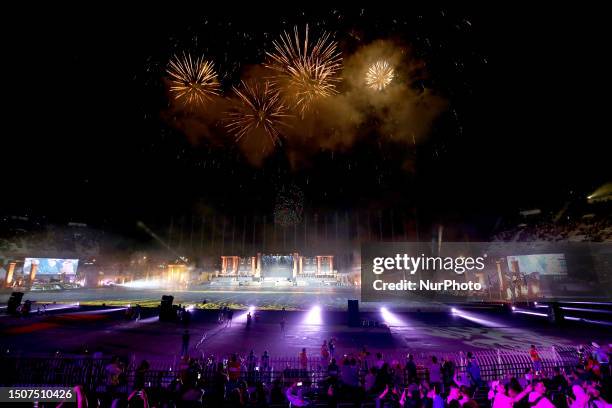 Opening ceremony of the 15th edition of the Arab Sports Games, in Algiers in Algeria on July 05 with a distribution of disciplines over 5 cities in...