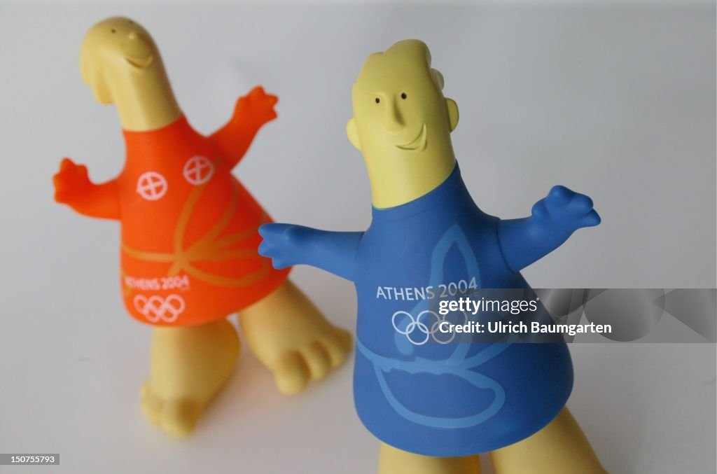 The official mascot ( Athena and Phevos ) of the 28th Olympic Games 2004 in Athens.
