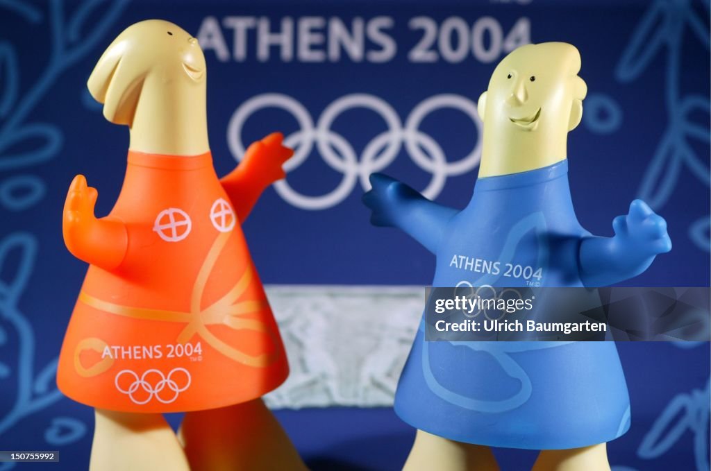 The official mascot ( Athena and Phevos ) of the 28th Olympic Summergames 2004 in Athens.