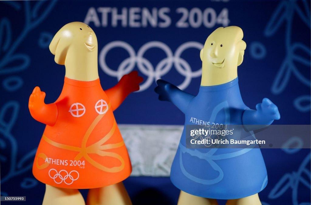 The official mascot ( Athena and Phevos ) of the 28th Olympic Summergames 2004 in Athens.