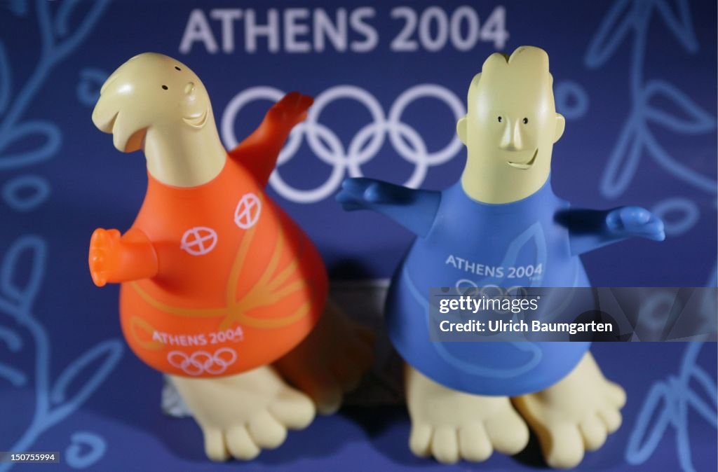 The official mascot ( Athena and Phevos ) of the 28th Olympic Summergames 2004 in Athens.