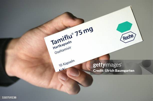 Medicine Tamiflu against flu, produced by Roche with the ingredient Oseltamivir.