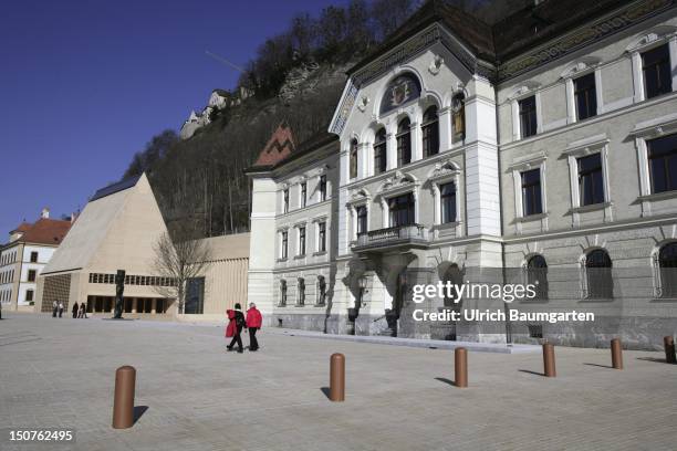 The government building and the Federal state parliament building of Liechtenstein in Vaduz.