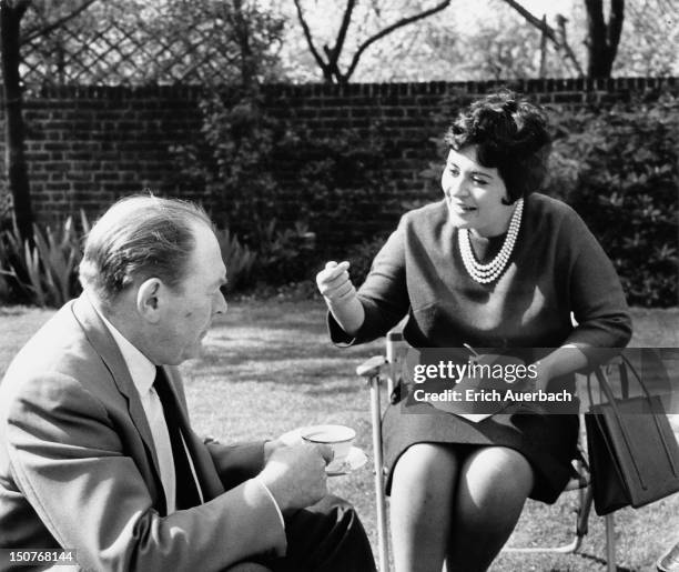 Spanish Catalan soprano Victoria de los Ángeles with English pianist Gerald Moore , 27th April 1964.