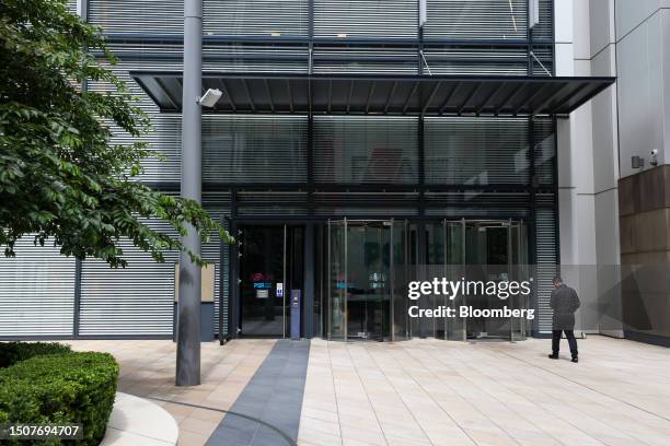 An entrance to the Financial Conduct Authority headquarters ahead of a meeting of UK bank bosses in London, UK, on Thursday, July 6, 2023. Bank...