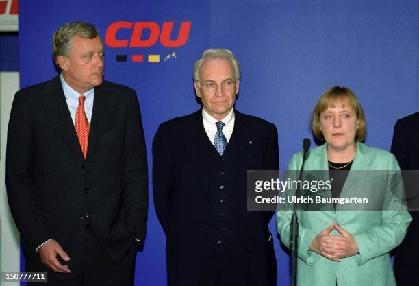 Michael SPRENG, Leiter " Stoiber Wahlkampfteam ", Edmund STOIBER, Parteivorsitzender der CSU, Ministerpraesident Bundesland Bayern und...