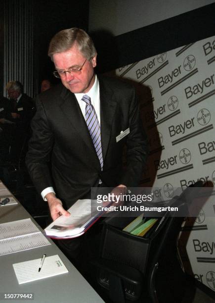 Werner WENNING, member of the board of the Bayer AG, chief executive officer designate of the Bayer AG, before the balance press conference on the in...