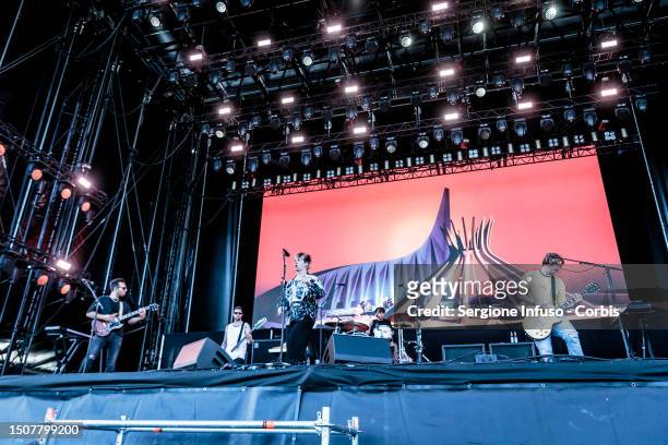 Dominic Craik, Phil Blake, Conor Mason, James Price and Joe Langridge-Brown of Nothing But Thieves open for The Black Keys and Liam Gallagher at the...
