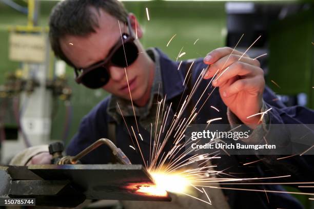 Welder who's being trained at the - Bildungszentrum Butzweiler Hof der Handwerkskammer Koeln -.