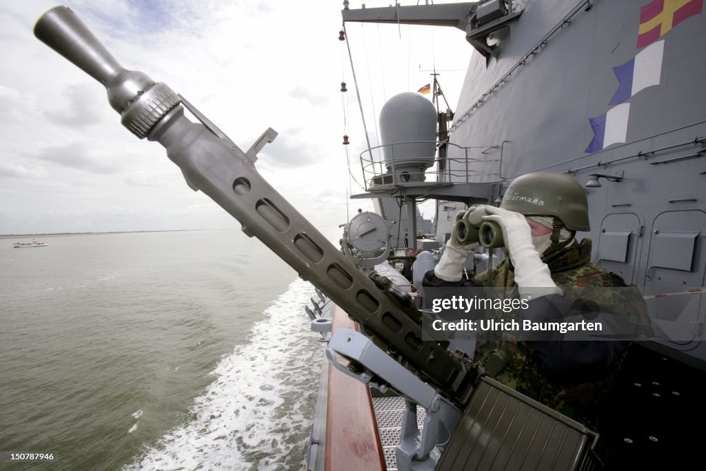 GERMANY, WILHELMSHAVEN, Bundesmarine - marine on the frigate "Saxony".