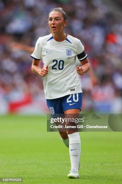 Katie Zelem of England during the international friendly match between England v Portugal at Stadium mk on July 01, 2023 in Milton Keynes, England.