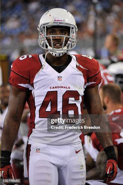 Alfonso Smith of the Arizona Cardinals plays against the Tennessee Titans at LP Field on August 23, 2012 in Nashville, Tennessee.