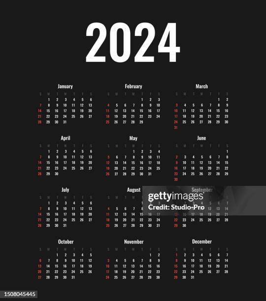 calendar 2024 mockup template - week stock illustrations