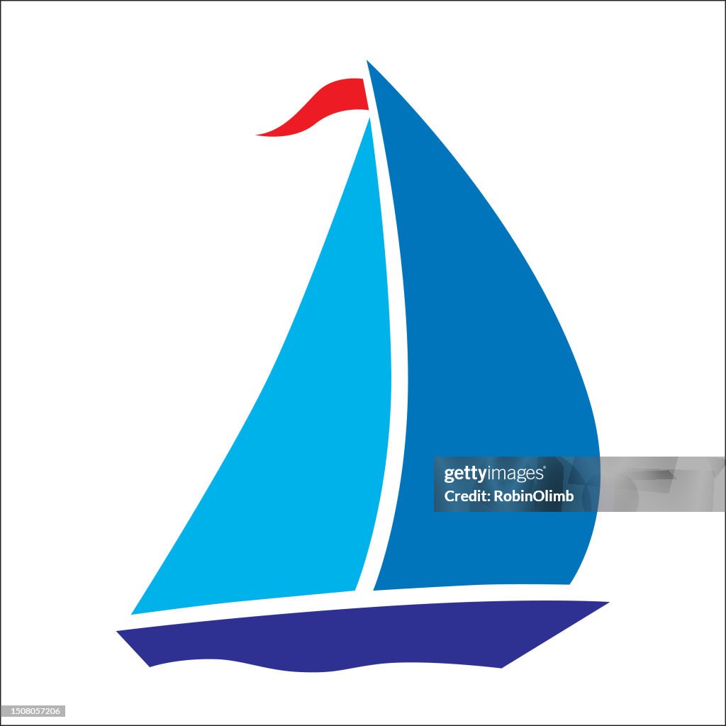 Blue Sailboat Icon