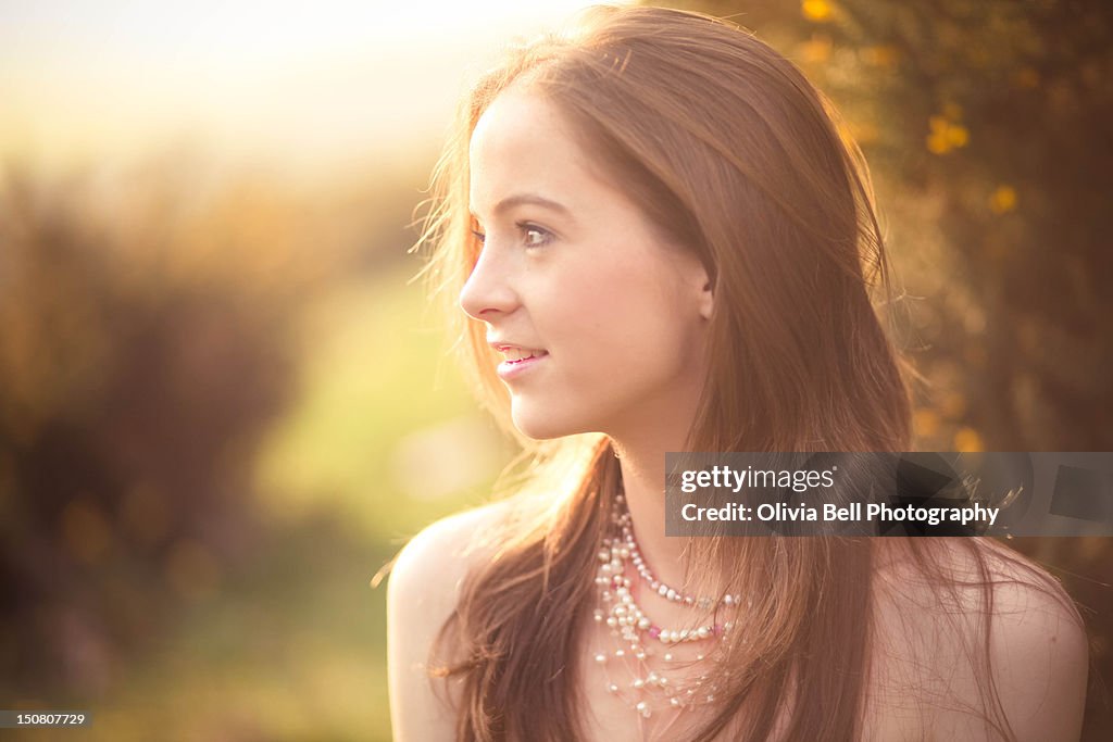 Girl looking into distance