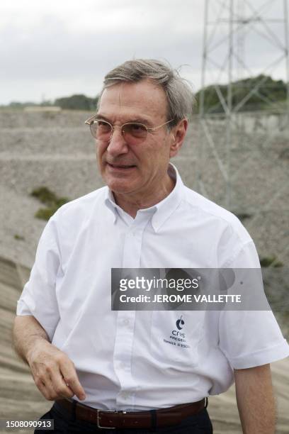Yannick d'Escatha, President of CNES attends on May 7, 2011 in Kourou, the official ceremony marking ESA's handover of the Soyuz launch site to...