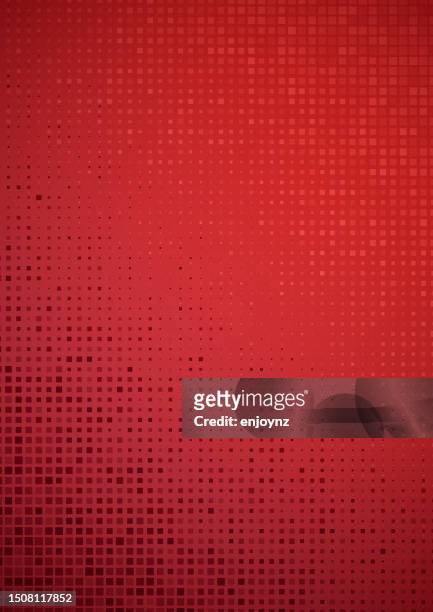 ilustrações de stock, clip art, desenhos animados e ícones de red halftone squares pattern background - red background