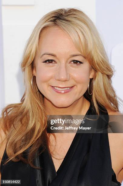 Megyn Price arrives at the CBS, Showtime and The CW 2012 TCA summer tour party at 9900 Wilshire Blvd on July 29, 2012 in Beverly Hills, California.